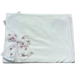Le Bebe Coperta Tinta Unita con Fiocco per Neonata BG6219 BIANCO LE BEBE 