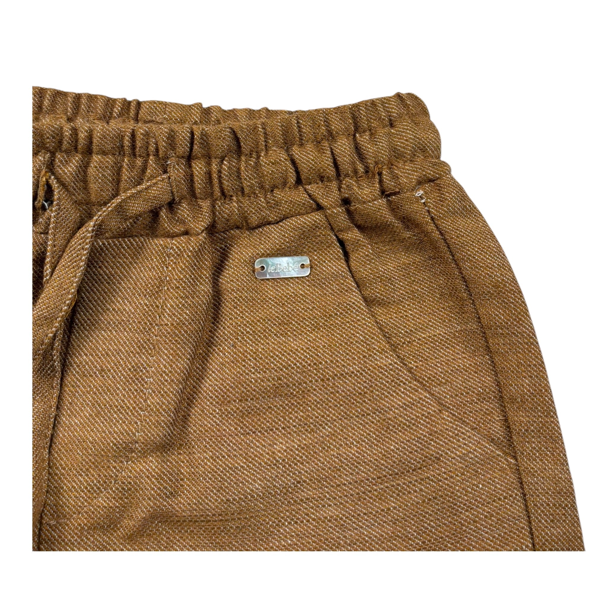 Le Bebe Bermuda Tinta Unita con Elastico In Vita per Neonato LBB4948 MARRONE LE BEBE 
