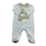 Le Bebe Tutina Manica Lunga Tinta Unita con Colletto per Neonato LBB5276 BIANCO LE BEBE 