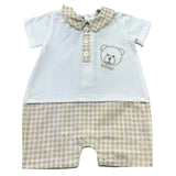 Le Bebe Pagliaccetto Mezza Manica Bicolore per Neonato LBB5280 BIANCO/BEIGE LE BEBE 