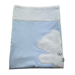 Le Bebe Coperta Bicolore Tinta Unita con Orso per Neonato LBB5293 AZZURRO LE BEBE 