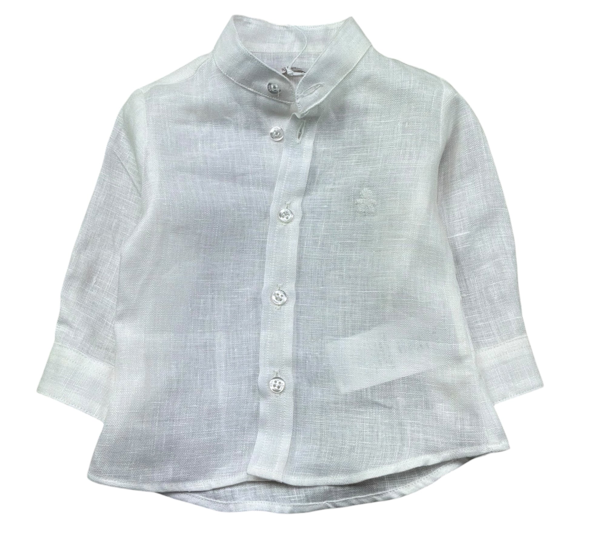 Le Bebe Camicia Manica Lunga Tinta Unita Collo Coreano per Neonato LBB5322 BIANCO LE BEBE 