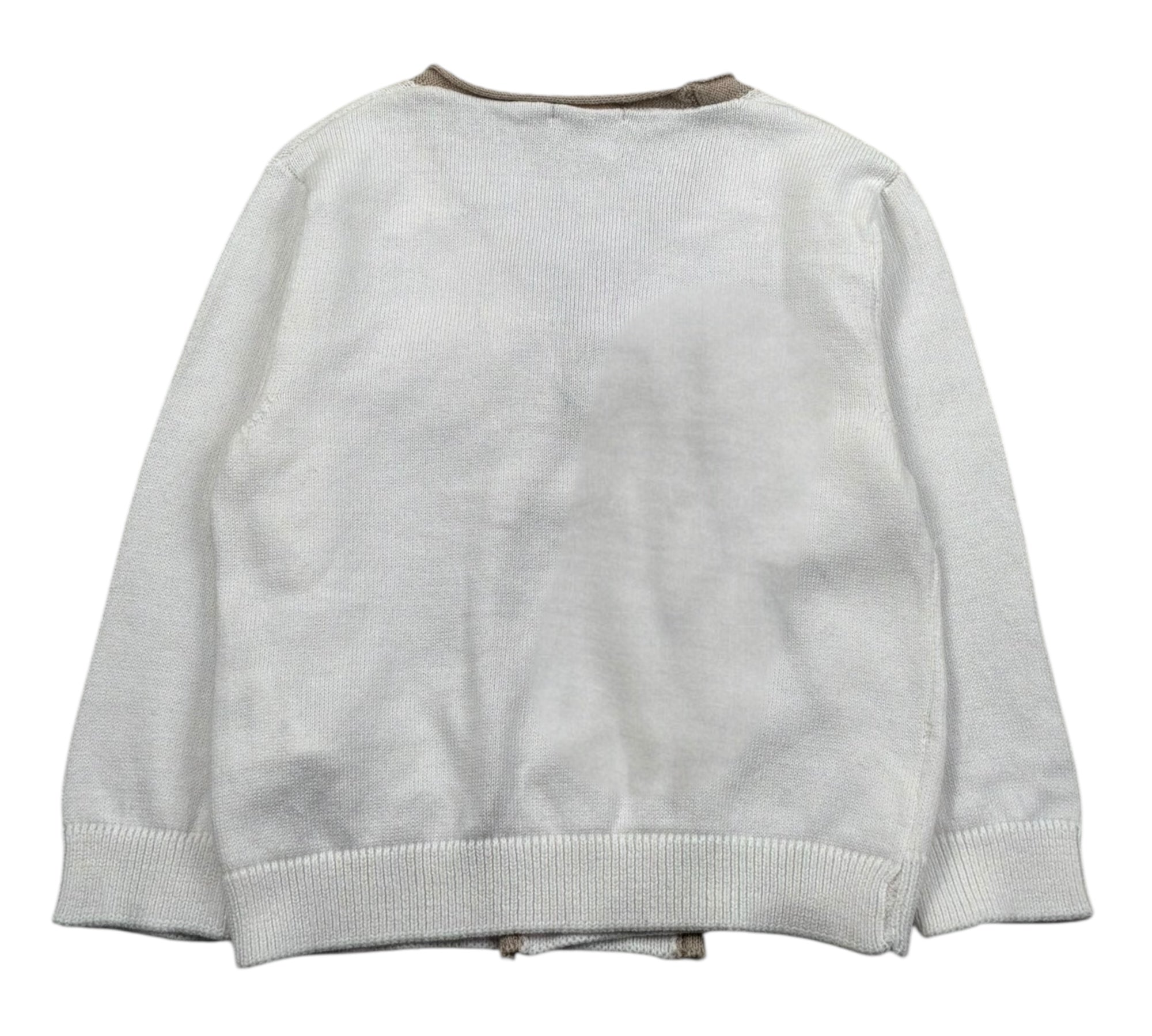 Le Bebe Cardigan Tinta Unita con Profili In Contrasto per Neonato LBB5324 BIANCO LE BEBE 