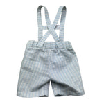 Le Bebe Bermuda con Bretelle Fantasia A Righe per Neonato LBB5377 AZZURRO LE BEBE 