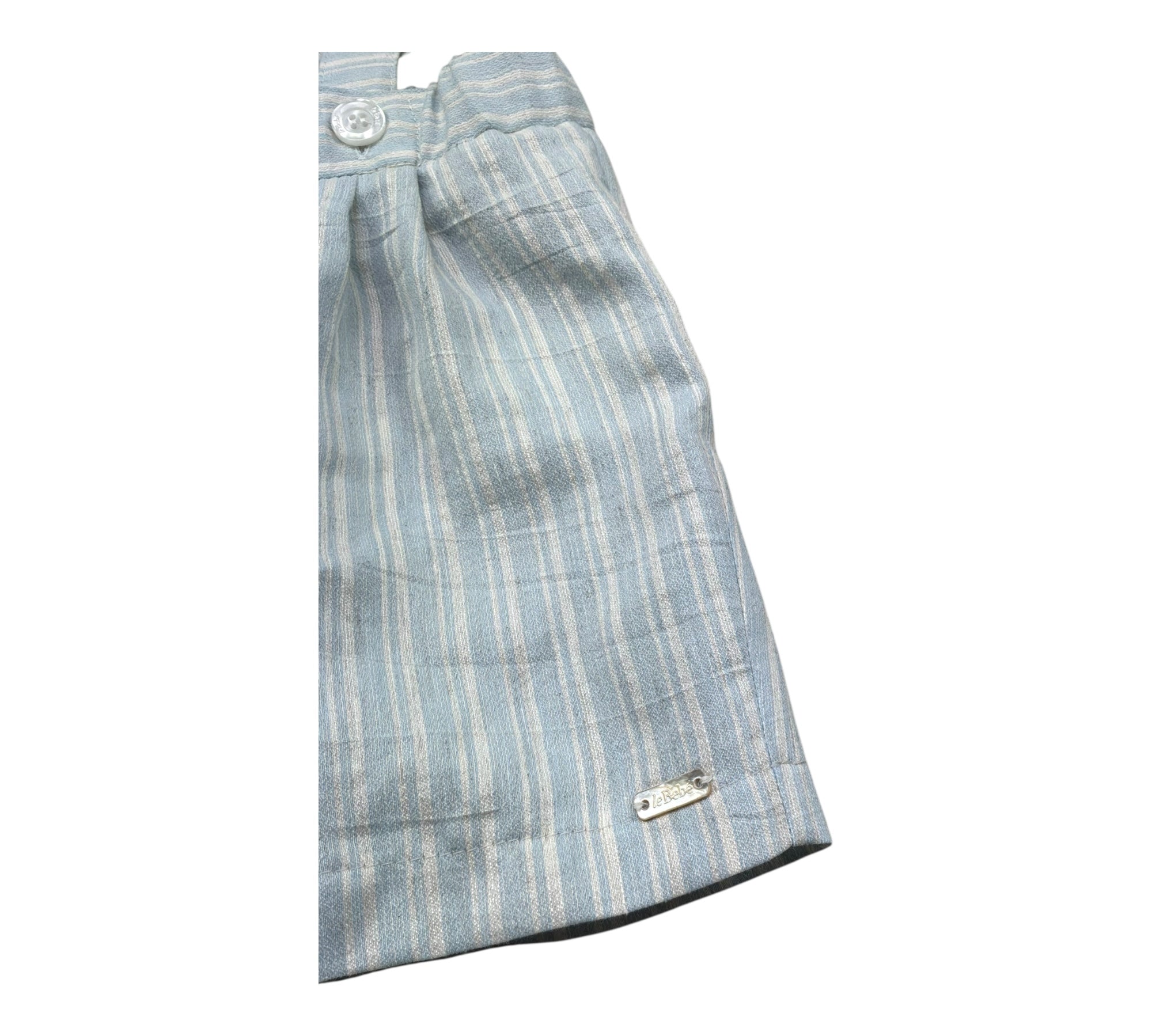 Le Bebe Bermuda con Bretelle Fantasia A Righe per Neonato LBB5377 AZZURRO LE BEBE 
