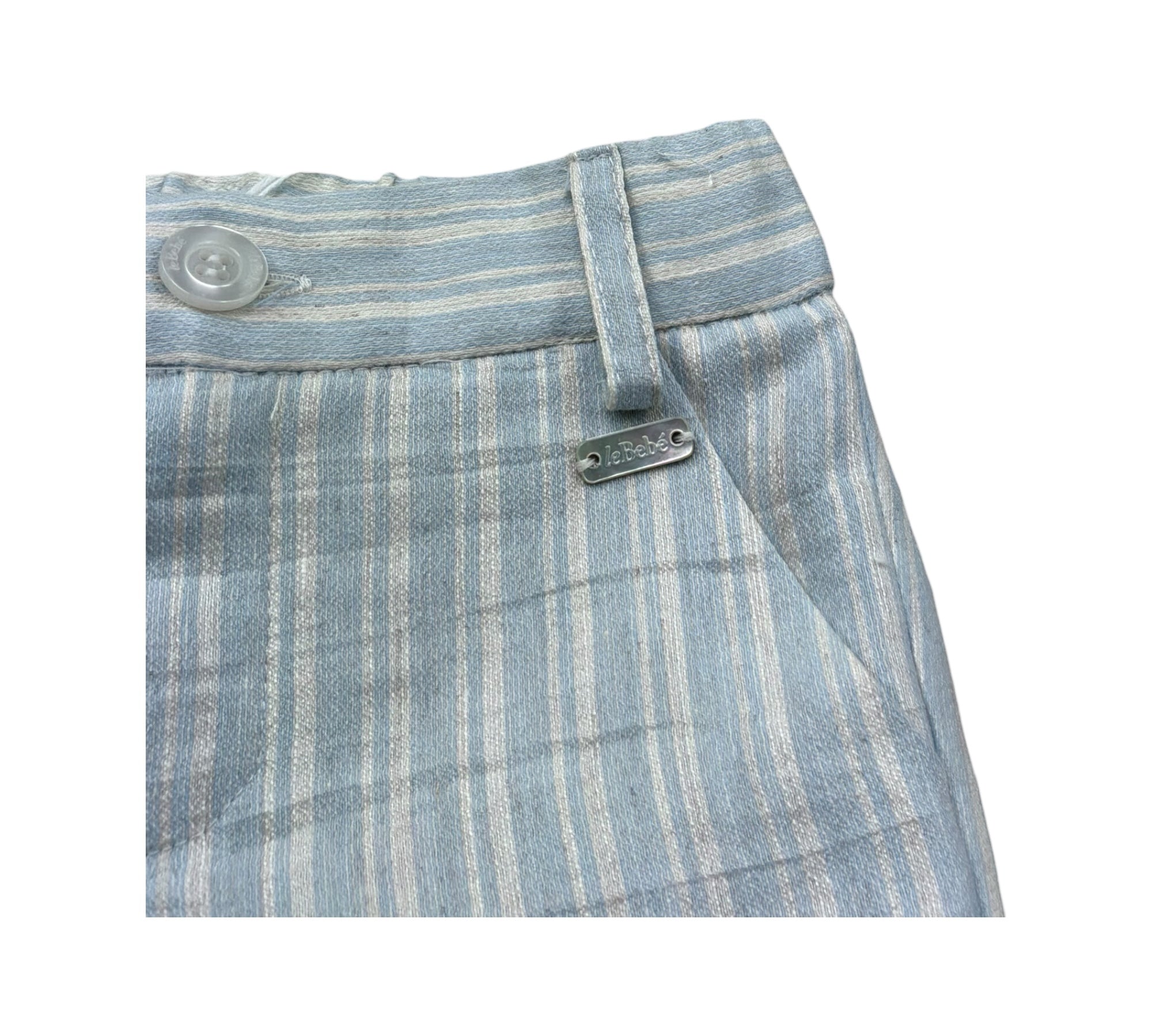 Le Bebe Bermuda Fantasia A Righe con Elastico In Vita per Neonato LBB5378 AZZURRO LE BEBE 
