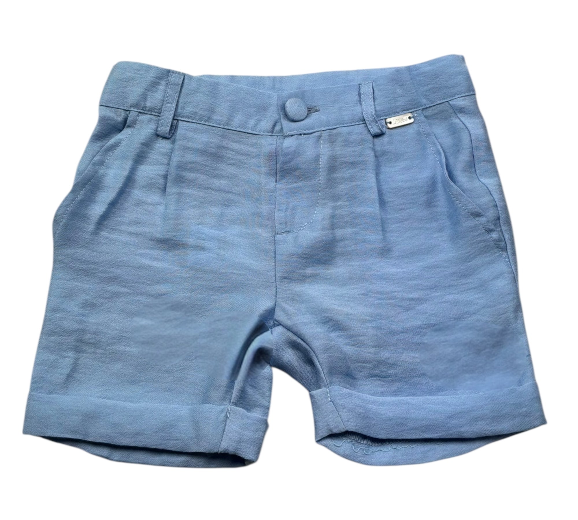 Le Bebe Bermuda Tinta Unita con Girovita Regolabile per Neonato LBB5382 AZZURRO LE BEBE 