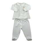Le Bebe Completo 2 Pezzi Shirt-Ghettina Tinta Unita per Neonata LBF5594 BIANCO LE BEBE 