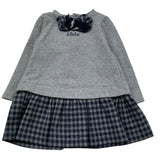Le Bebe Abito Manica Lunga Tinta Unita con Applicazioni per Neonata LBG0369 GRIGIO LE BEBE 