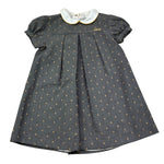 Le Bebe Abito Mezza Manica Tinta Unita con Colletto per Bambina LBG0424J GRIGIO LE BEBE 