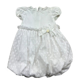 Le Bebe Abito Mezza Manica Tinta Unita con Tulle per Neonata LBG0576 BIANCO LE BEBE 