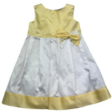 Le Bebe Abito Giromanica Tinta Unita con Fiocco per Neonata LBG0701 BIANCO/GIALLO LE BEBE 