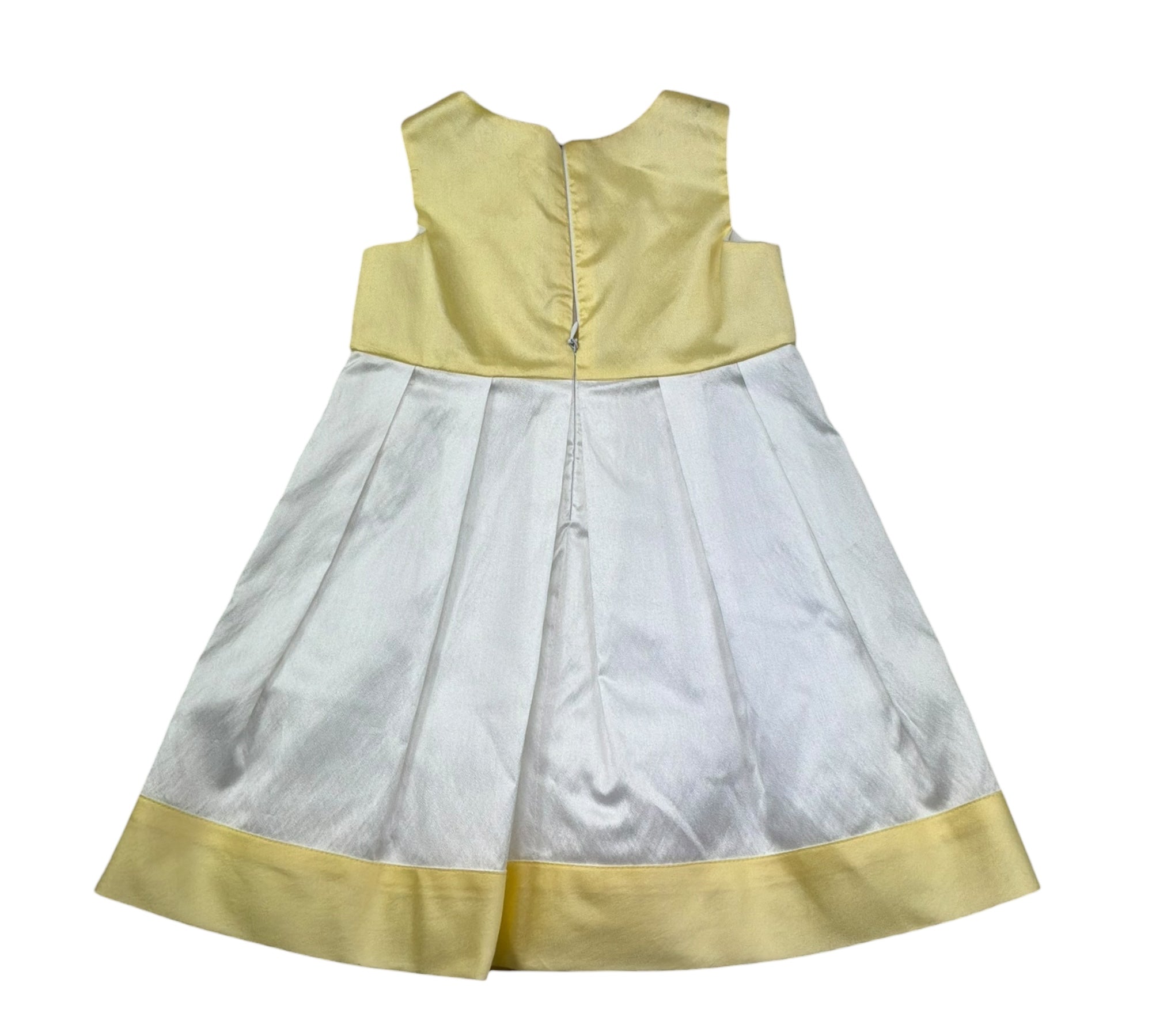 Le Bebe Abito Giromanica Tinta Unita con Fiocco per Neonata LBG0701 BIANCO/GIALLO LE BEBE 