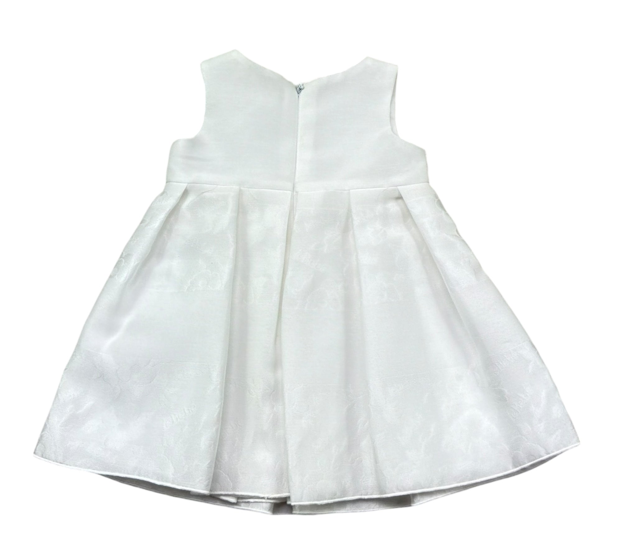 Le Bebe Abito Giromanica Tinta Unita con Fiocco per Neonata LBG0870 BIANCO LE BEBE 