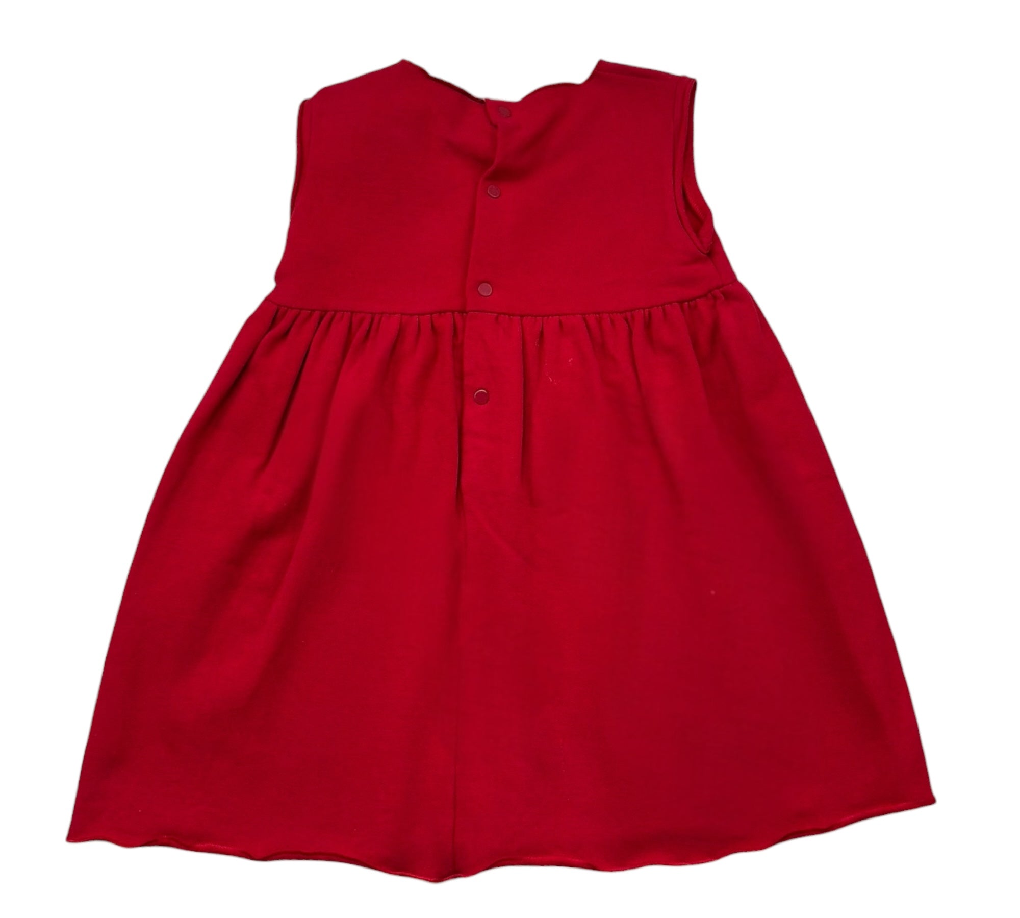 Le Bebe Abito Giromanica Tinta Unita con Fiocco per Bambina LBG0916J ROSSO LE BEBE 
