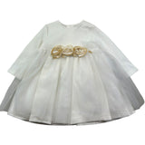 Le Bebe Abito Manica Lunga Tinta Unita con Gonna In Tulle per Neonata LBG1047 BIANCO LE BEBE 