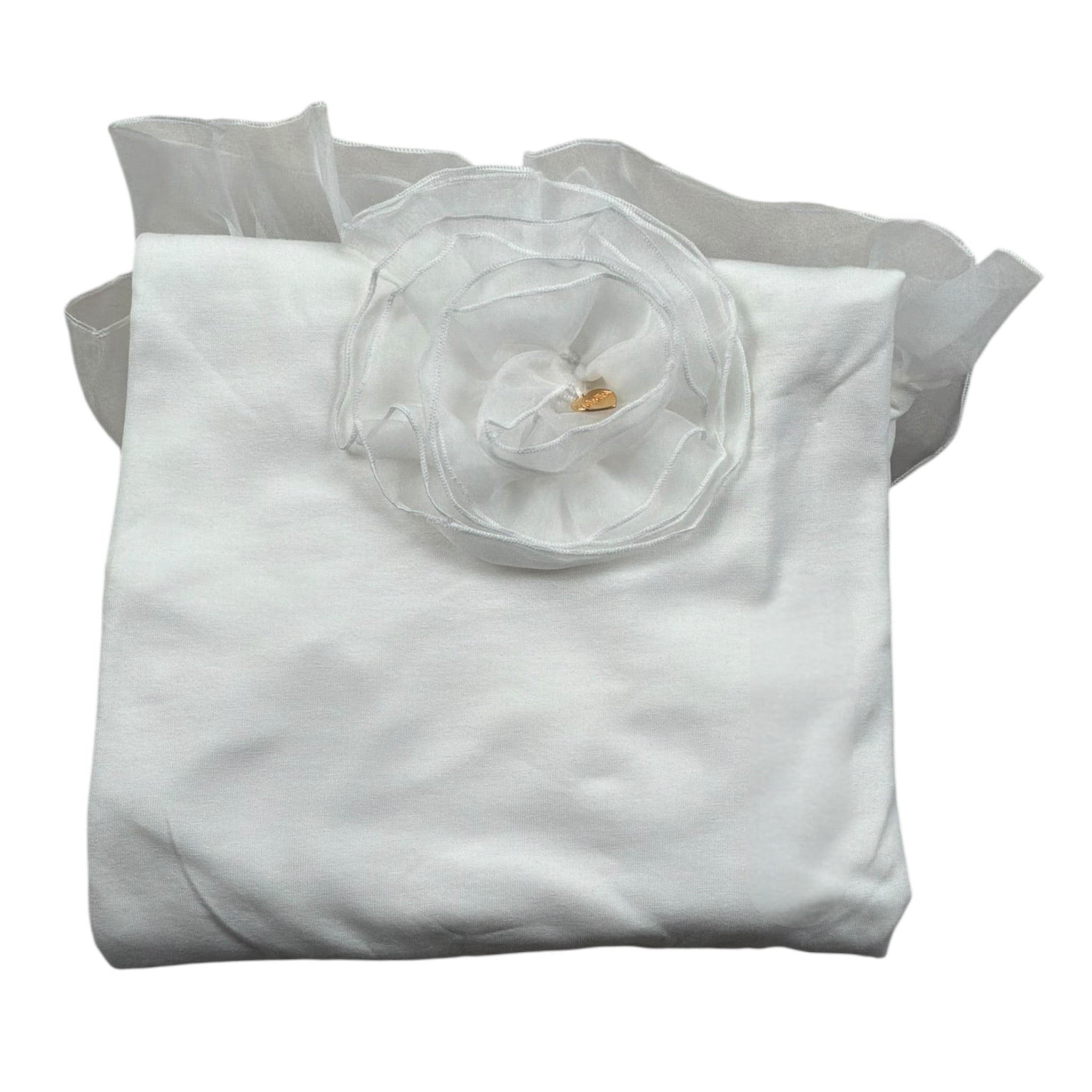 Le Bebe Coperta Tinta Unita con Tulle per Neonata LBG5597 BIANCO LE BEBE 