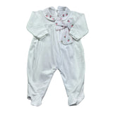 Le Bebe Tutina Manica Lunga Tinta Unita con Ricami per Neonata LBG6216 BIANCO LE BEBE 