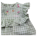 Le Bebe Pagliaccetto Mezza Manica Fantasia Quadretti per Neonata LBG6242 VERDE LE BEBE 