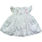 Le Bebe Abito Mezza Manica Tinta Unita con Ricami per Neonata LBG6254 BIANCO LE BEBE 