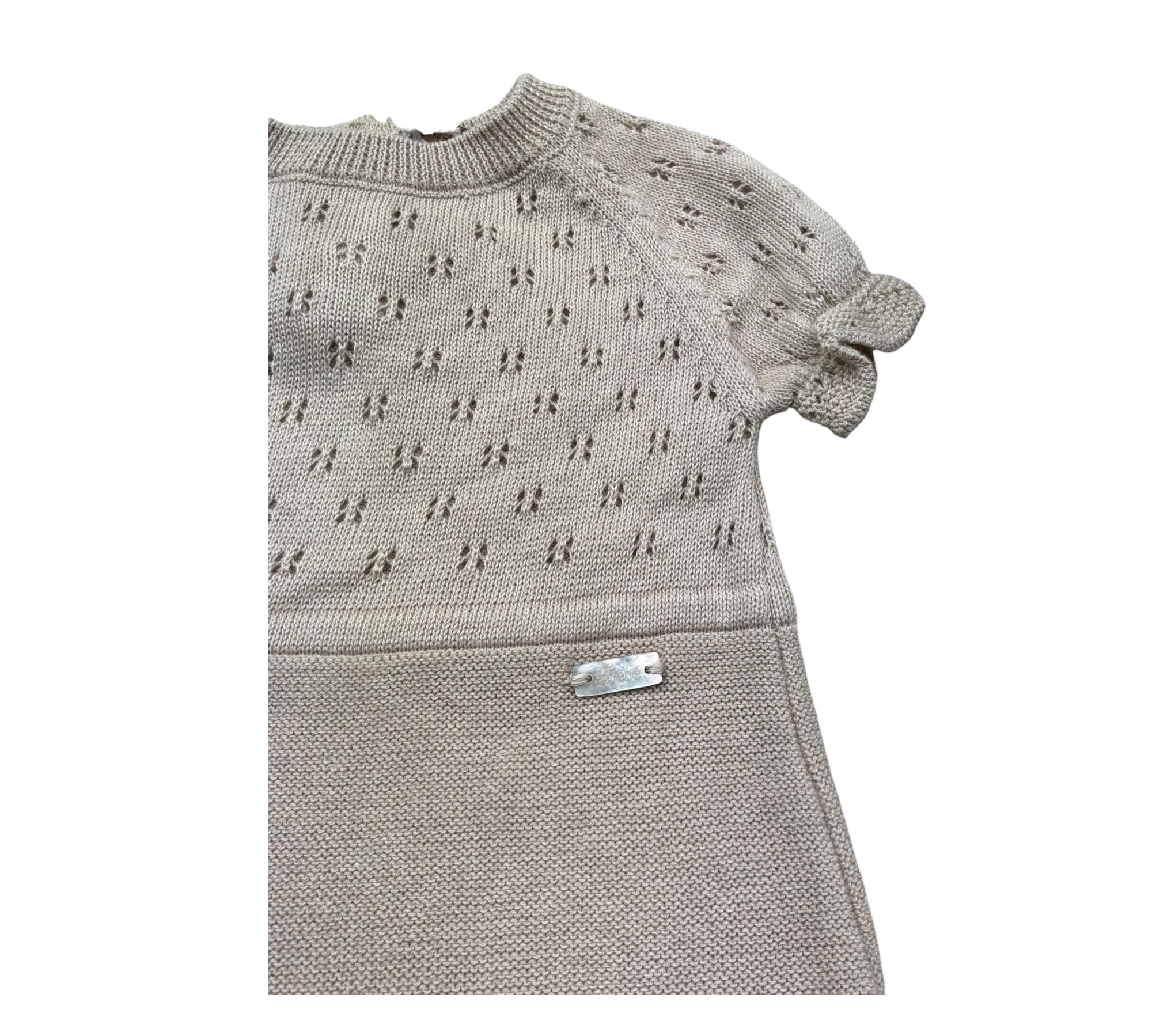 Le Bebe Pagliaccetto Mezza Manica Tinta Unita per Neonata LBG6268 BEIGE LE BEBE 