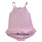 Le Bebe Pagliaccetto Bretelline Tinta Unita per Neonata LBG6274 ROSA LE BEBE 