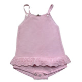 Le Bebe Pagliaccetto Bretelline Tinta Unita per Neonata LBG6274 ROSA LE BEBE 