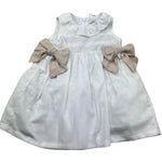 Le Bebe Abito Giromanica Tinta Unita con Fiocchi per Neonata LBG6281 BIANCO LE BEBE 
