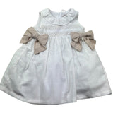 Le Bebe Abito Giromanica Tinta Unita con Fiocchi per Neonata LBG6281 BIANCO LE BEBE 