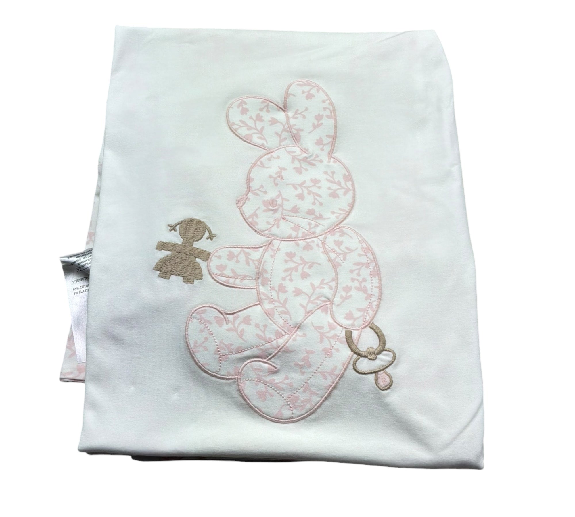Le Bebe Coperta Tinta Unita con Stampe per Neonata LBG6283 BIANCO LE BEBE 