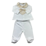 Le Bebe Completo 2 Pezzi Shirt-Ghettina Tinta Unita per Neonata LBG6335 BIANCO LE BEBE 