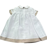 Le Bebe Abito Mezza Manica Tinta Unita con Profili In Contrasto per Neonata LBG6340 BIANCO LE BEBE 
