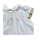 Le Bebe Abito Mezza Manica Tinta Unita con Profili In Contrasto per Neonata LBG6340 BIANCO LE BEBE 