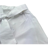Le Bebe Pantalone Tinta Unita Modello Palazzo con Elastico In Vita per Neonata LBG6358 BIANCO LE BEBE 