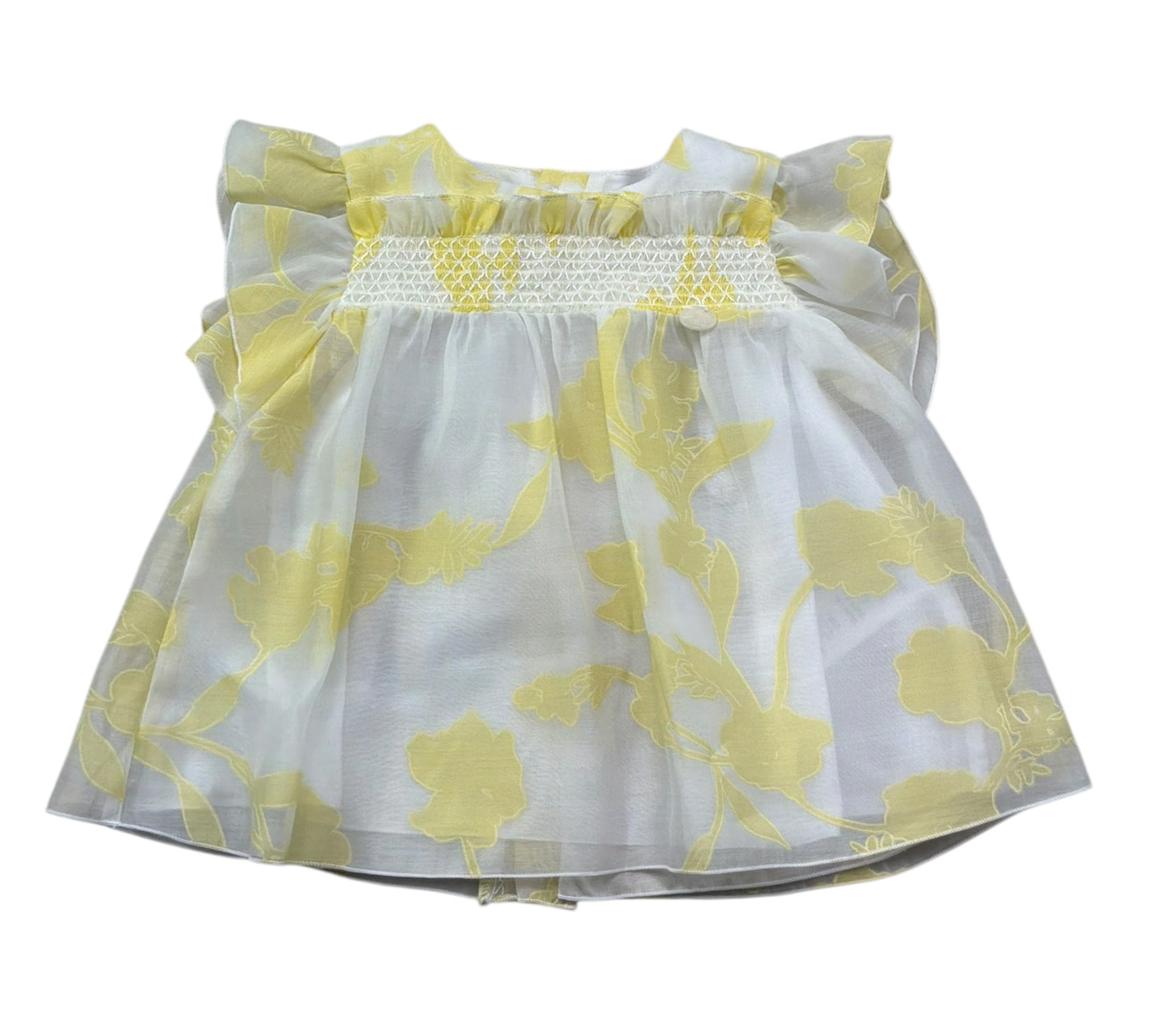 Le Bebe Camicia Giromanica Tinta Unita Stampa Fantasia per Neonata LBG6365 BIANCO LE BEBE 