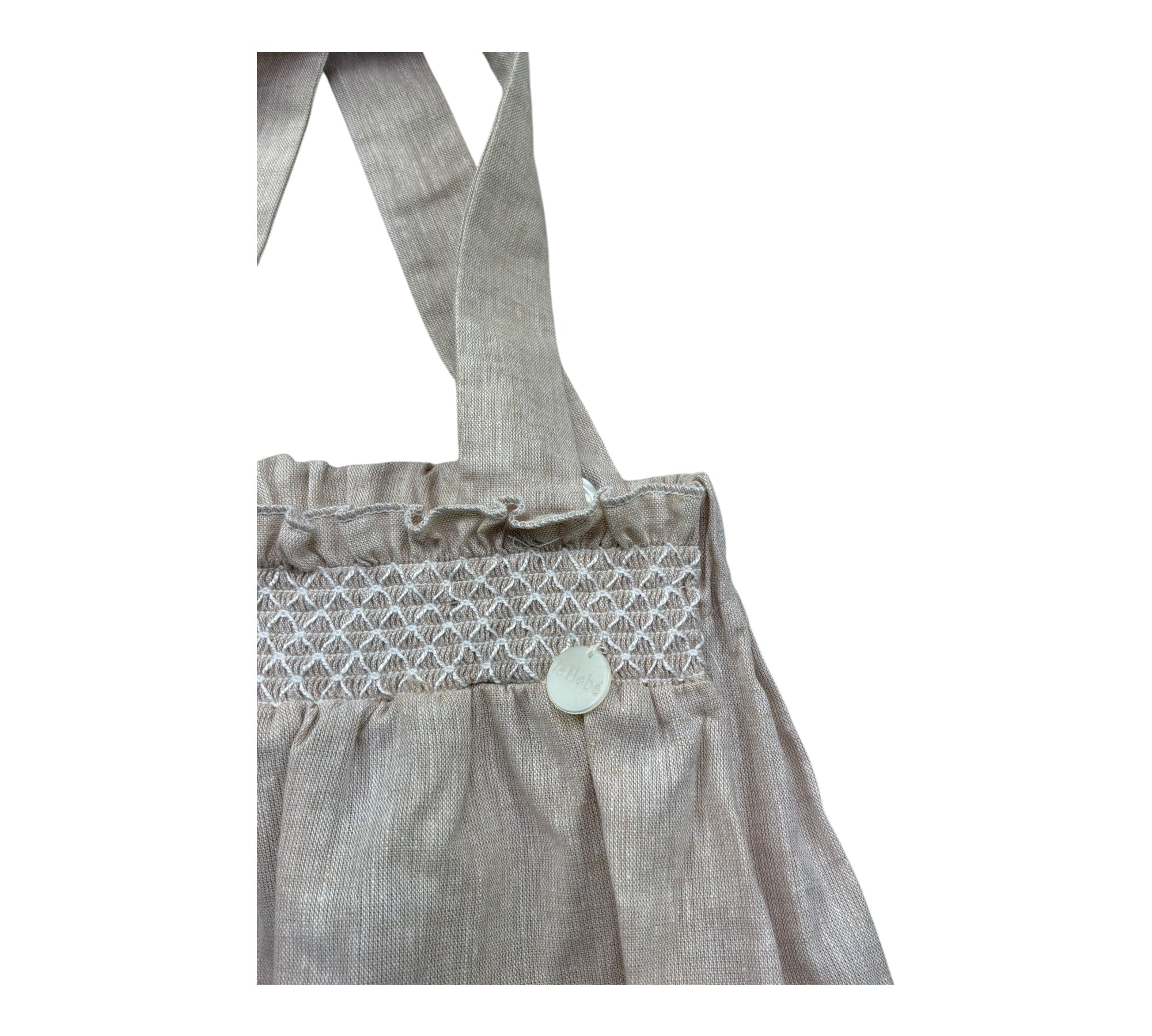 Le Bebe Pagliaccetto Tinta Unita con Ricami per Neonata LBG6390 BEIGE LE BEBE 