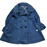 Le Bebe Cappotto In Denim Tinta Unita Doppiopetto per Neonata LBG6423 BLU LE BEBE 