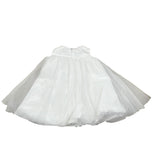 Le Bebe' Abito Cerimonia tinta unita con Tulle Bianco per Neonata B5212 BIANCO LE BEBE' 