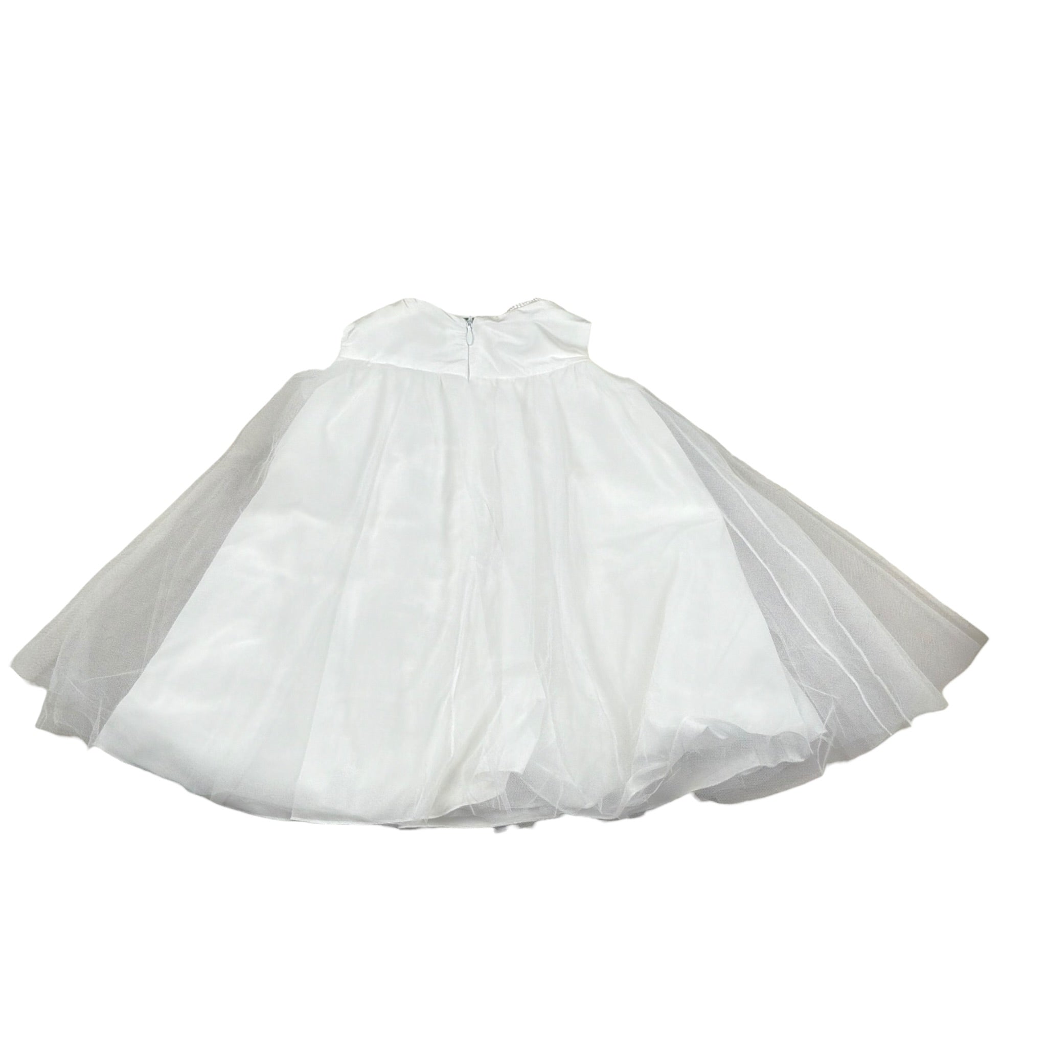 Le Bebe' Abito Cerimonia tinta unita con Tulle Bianco per Neonata B5212 BIANCO LE BEBE' 