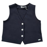 Le Bebe' Gilet tinta unita con Bottoni Blu per Neonato LBB4554 BLU LE BEBE' 