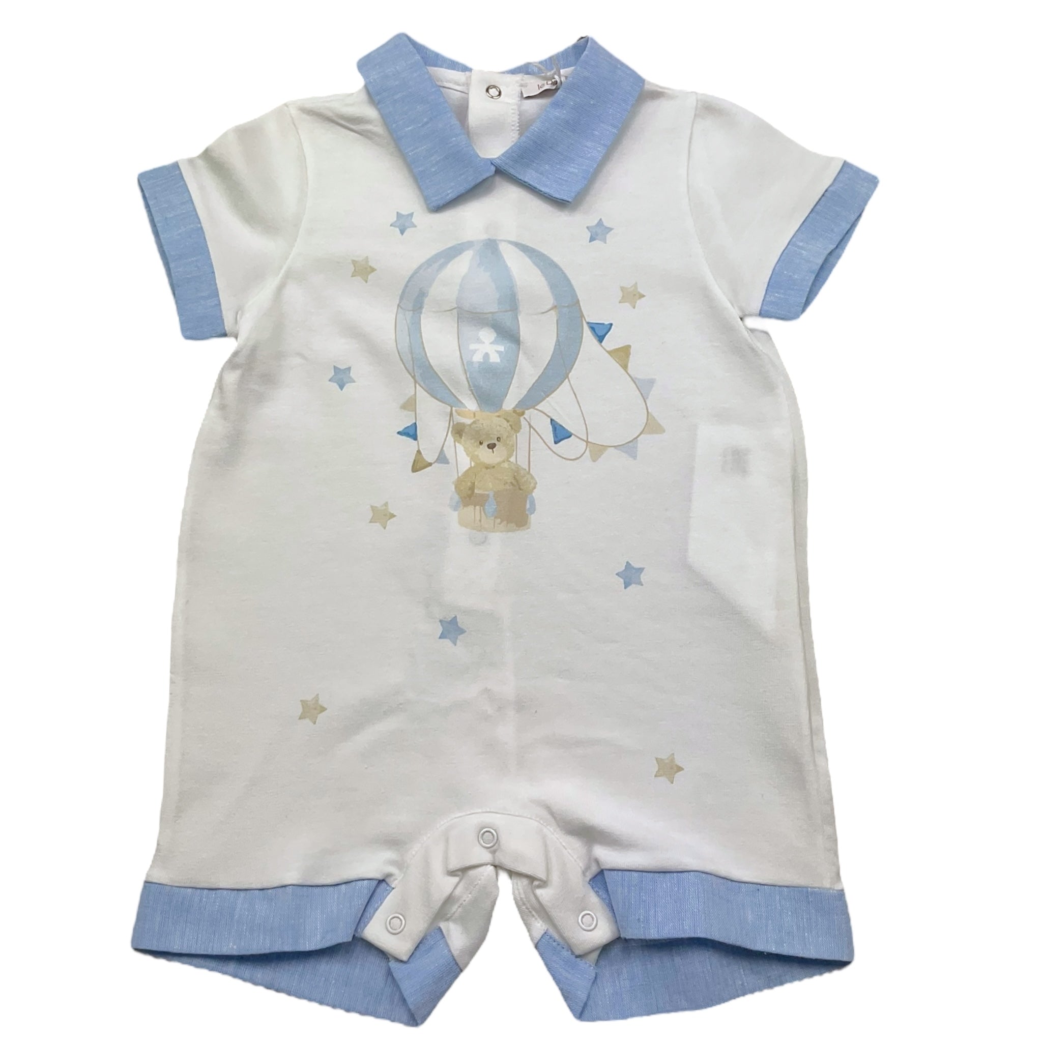 Le Bebe' Pagliaccetto Tinta Unita con Stampa E Colletto per Neonato LBB4901 BIANCO LE BEBE' 