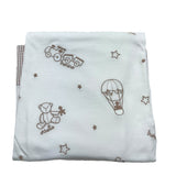 Le Bebe' Coperta Tinta Unita con Stampa per Neonato LBB4910 BIANCO LE BEBE' 
