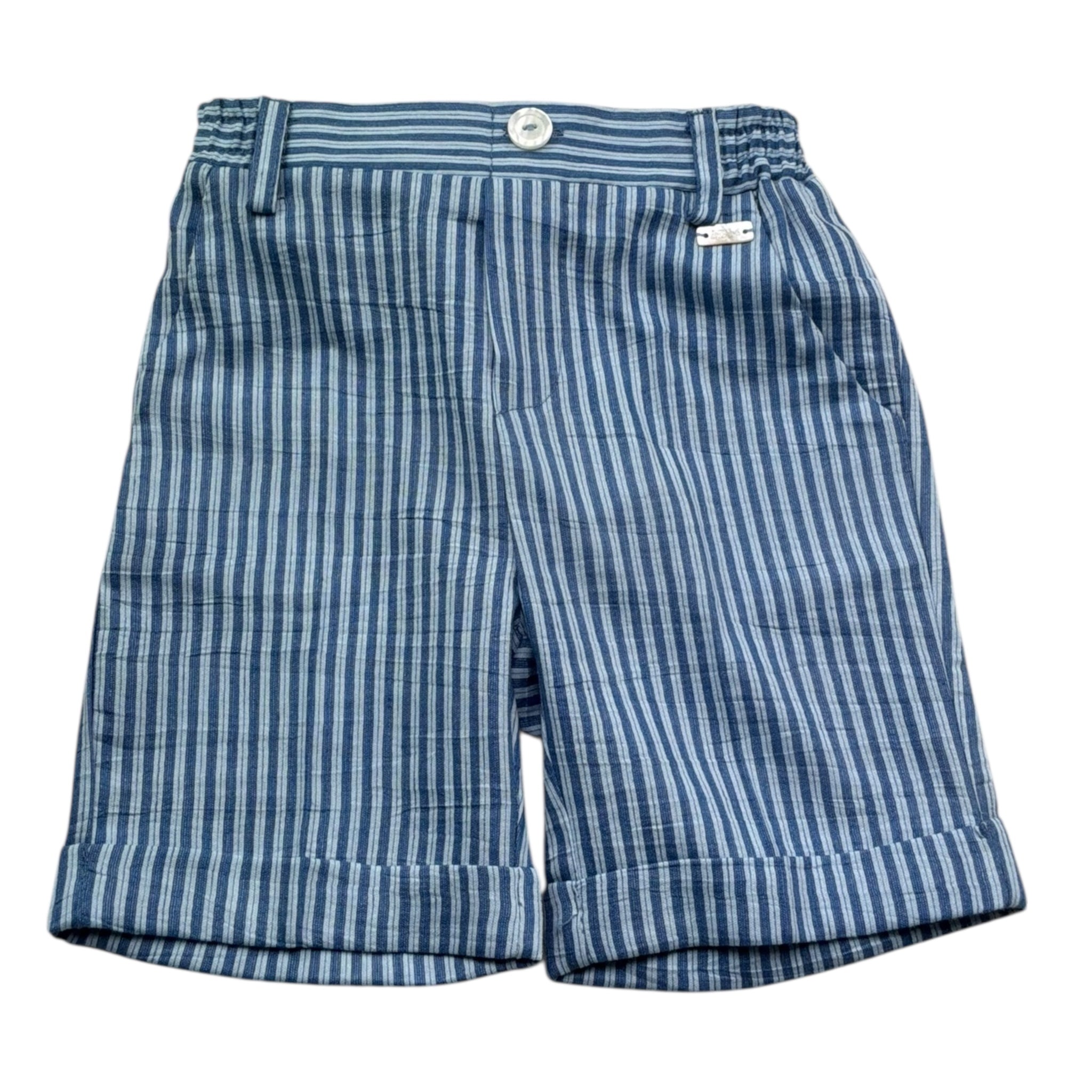 Le Bebe' Bermuda Tinta Unita con Elastico In Vita per Neonato LBB5358 BLU LE BEBE' 