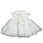 Le Bebe' Abito Cerimonia tinta unita con Tulle Bianco per Neonata LBG4285 BIANCO LE BEBE' 
