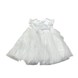 Le Bebe' Abito Cerimonia tinta unita con Tulle Bianco per Neonata LBG5201 BIANCO LE BEBE' 