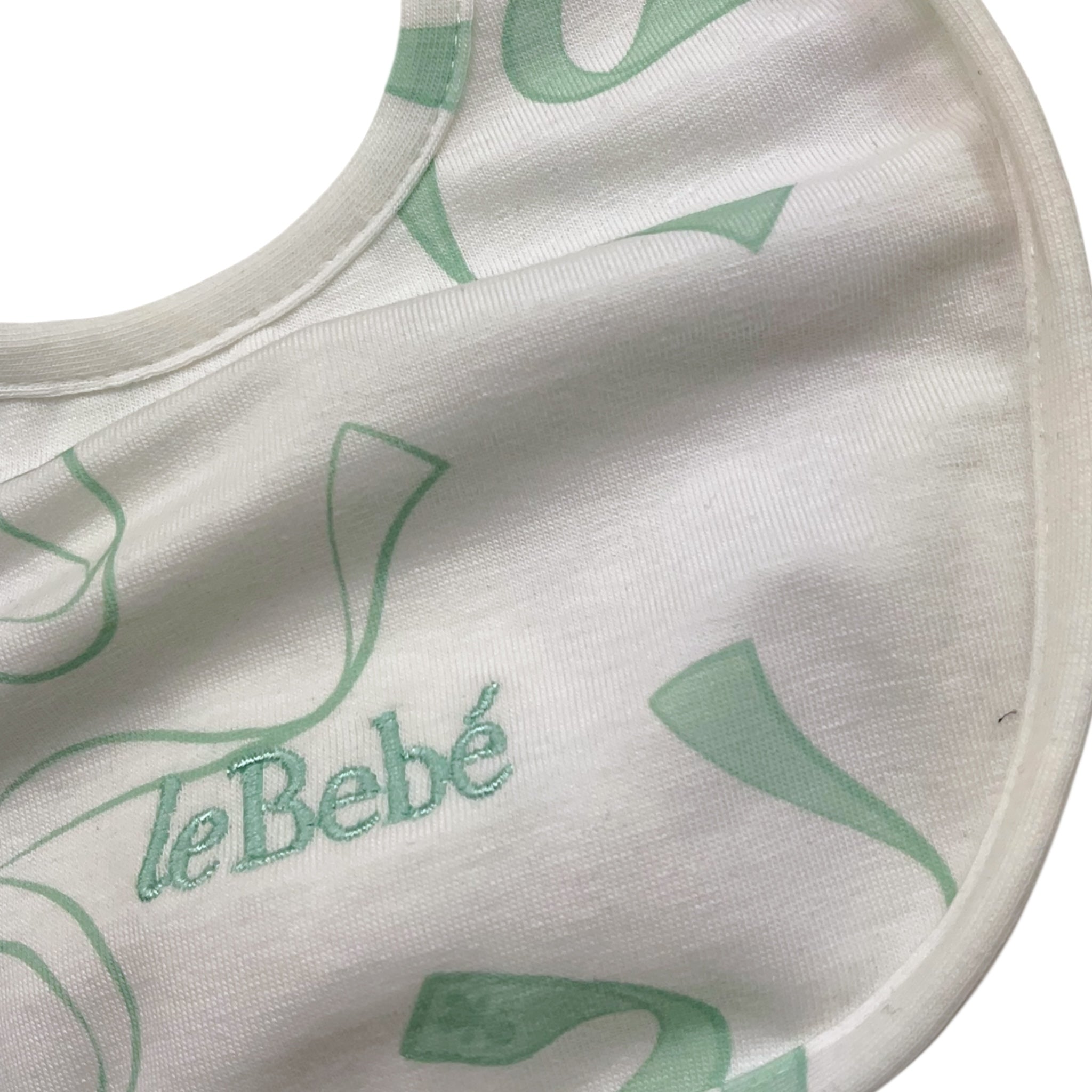 Le Bebe' Bavetta Tinta Unita con Stampa per Neonata LBG5614 BIANCO LE BEBE' 