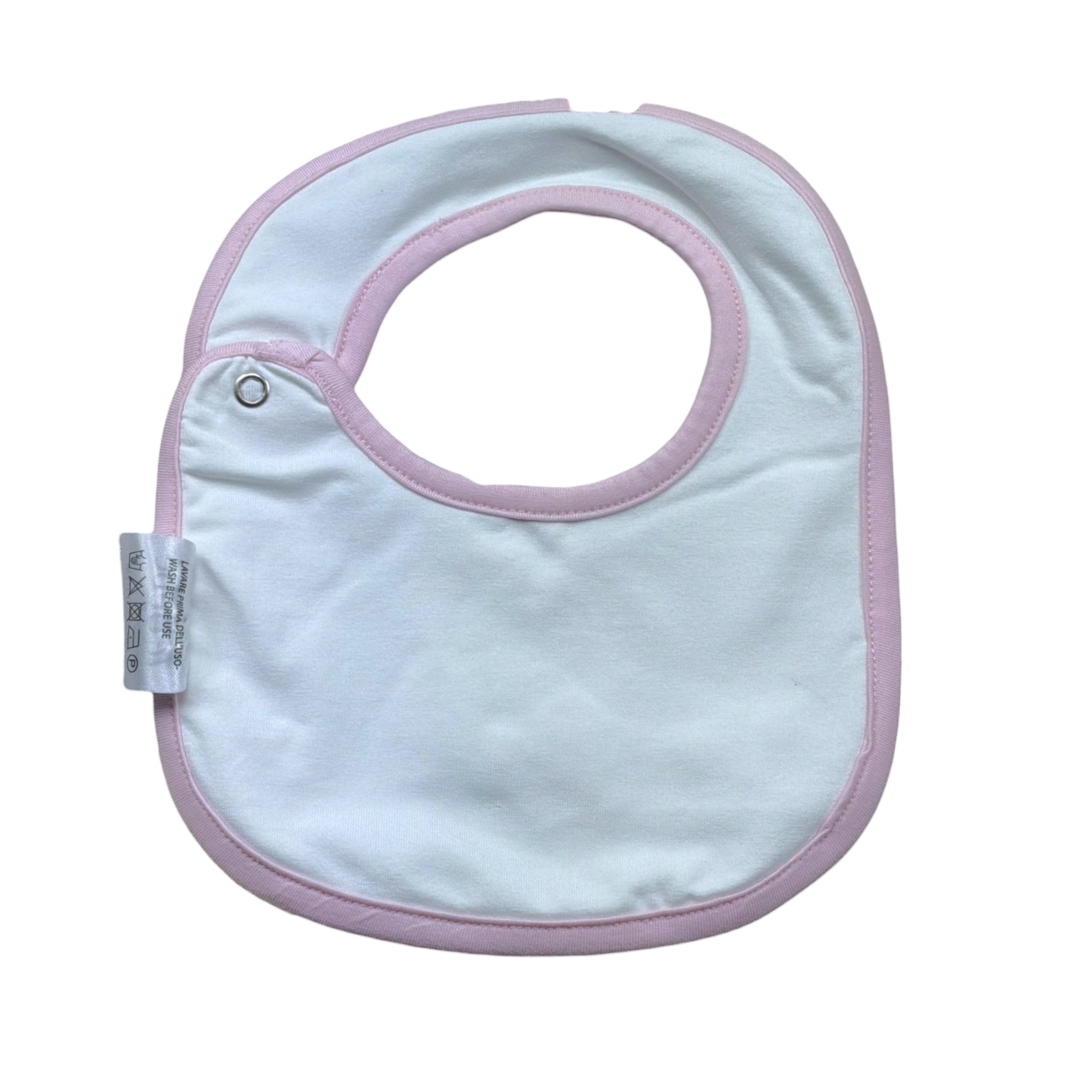 Le Bebe' Bavetta Tinta Unita con Stampa per Neonata LBG6258 BIANCO LE BEBE' 
