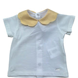 Le Bebe' T-Shirt Tinta Unita con Colletto per Neonata LBG6401 BIANCO LE BEBE' 