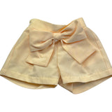 Le Bebe' Short Tinta Unita con Fiocco per Neonata LBG6403 GIALLO LE BEBE' 