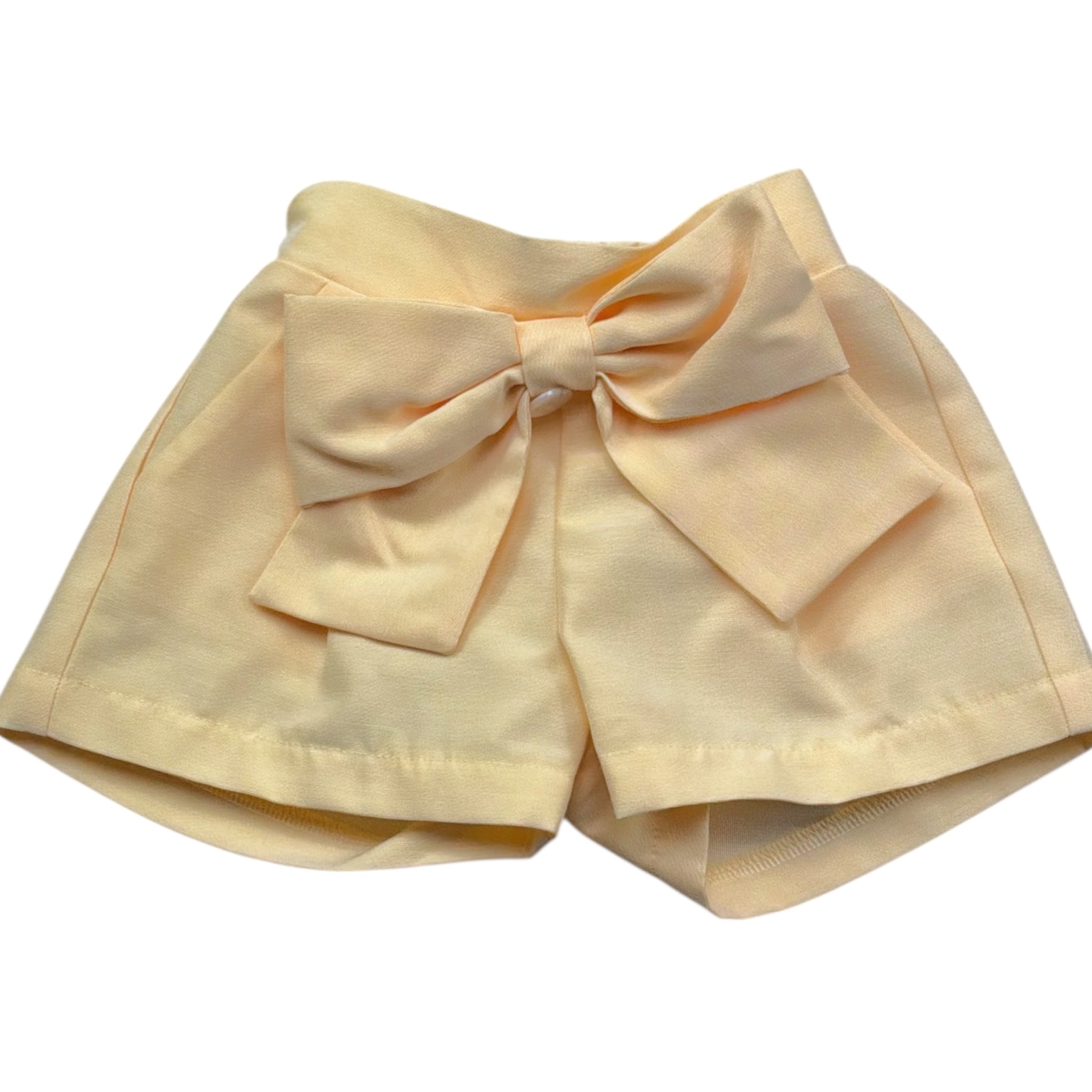 Le Bebe' Short Tinta Unita con Fiocco per Neonata LBG6403 GIALLO LE BEBE' 